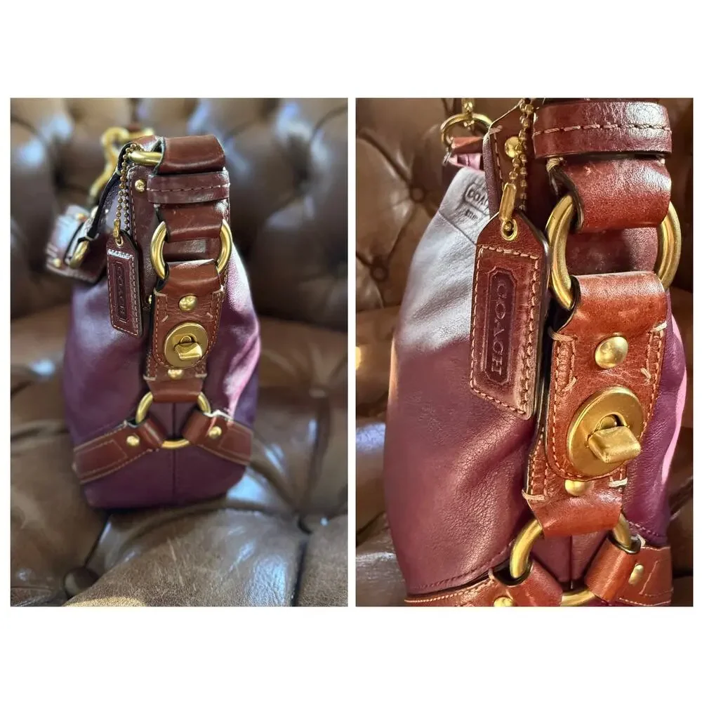 Coach Medium Carly Leather Hobo Bag Plum Purple Leather F0882-10615 2008